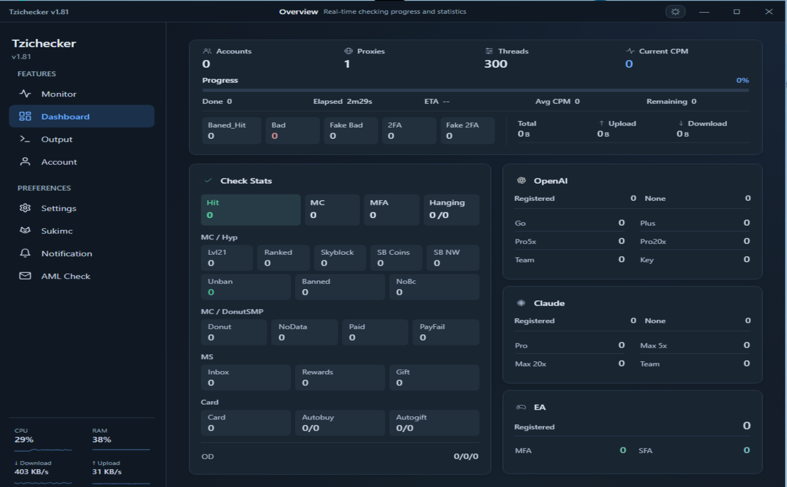 Tzichecker v1.81 – Minecraft & Microsoft AIO Checker icon